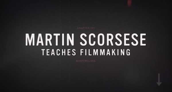 Martin Scorsese teaches filmmaking title slide