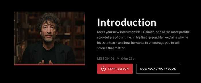 Neil Gaiman's MasterClass introduction