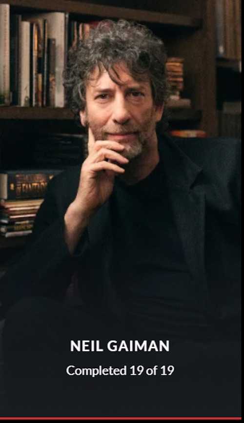 Neil Gaiman MasterClass completed