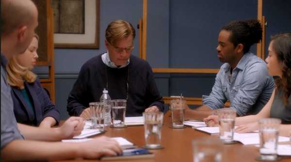 Aaron Sorkin running a group session on MasterClass