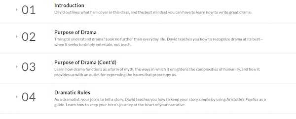 David Mamet MasterClass lesson plan