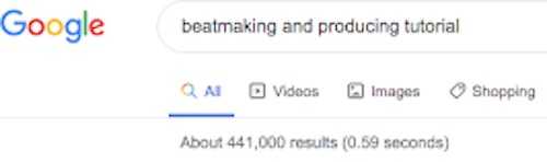 Google results for 'producing and beatmaking'