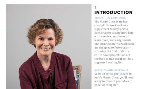 Judy Blume's workbook