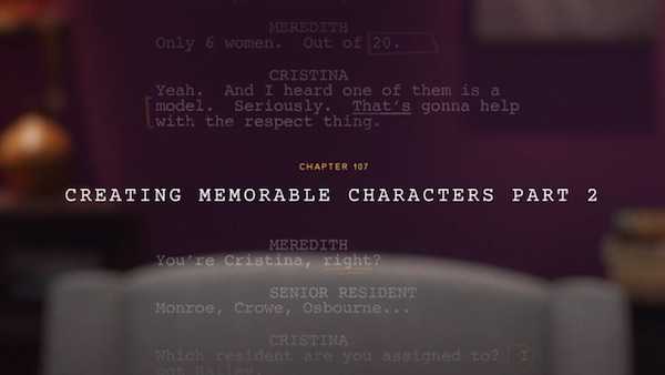 Less on creating memorable characters 