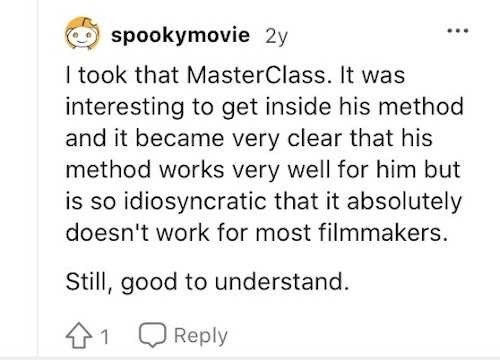 A review comment on Werner Herzog's MasterClass