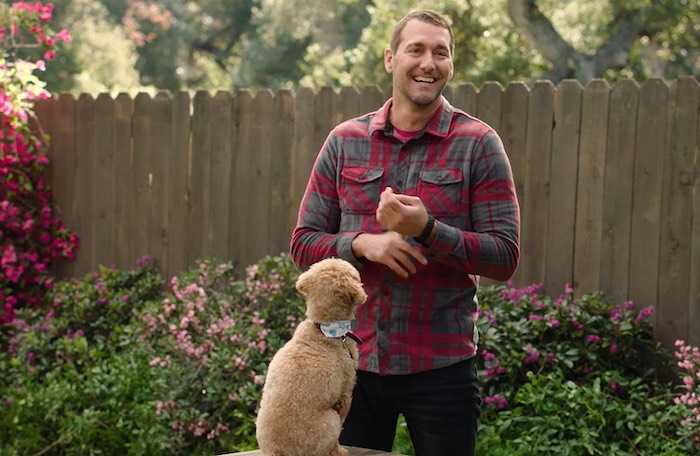 Brandon McMillan with his dog