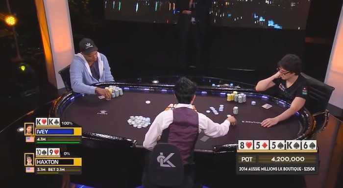 Ivey playing a hand against Haxton