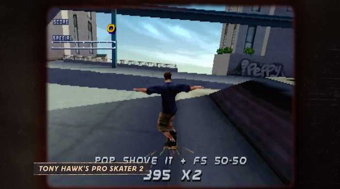 Footage from Tony Hawk's Pro Skater 2