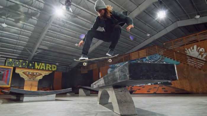 Riley Hawk ollieing over a bench in Tony Hawk's MasterClass