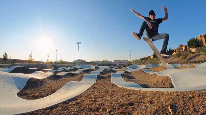 Riley Hawk performing a trick