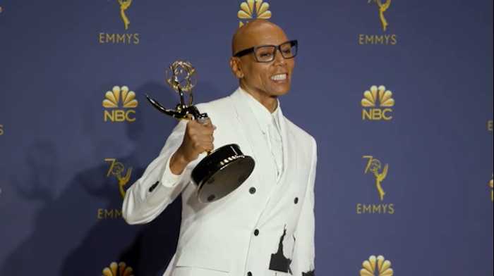 RuPaul accepting an award