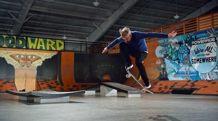 Tony Hawk performing an Ollie in his MasterClass