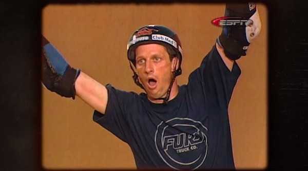 Tony Hawk reliving landing the 900 in his MasterClass