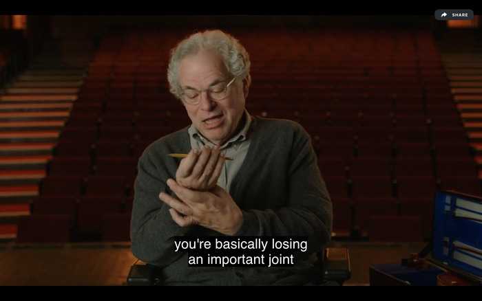 Itzhak Perlman sharing playing tips