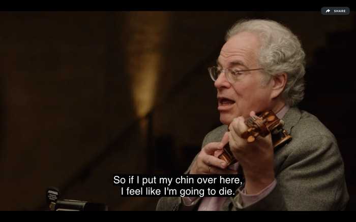 Itzhak Perlman talking about the violin position