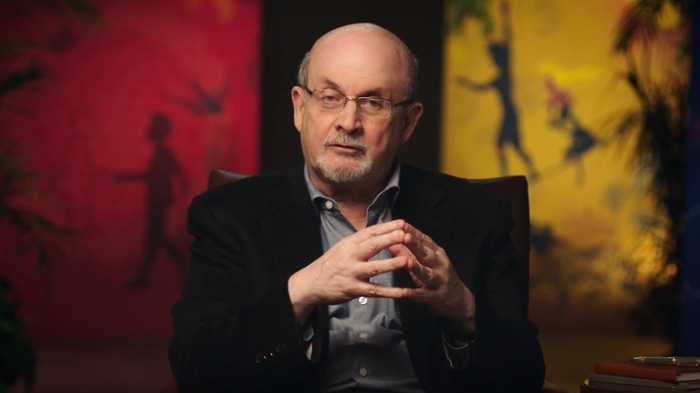 A picture of Salman Rushdie in his MasterClass