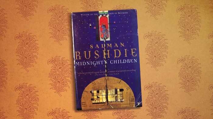 A copy of a Salman Rushdie book