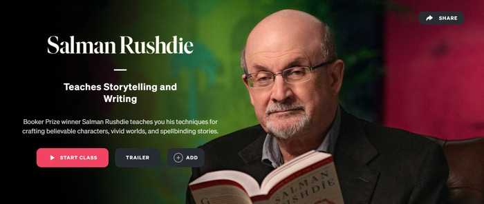 Salman Rushdie teaches storytelling and writing