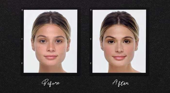 Natural makeup before and after