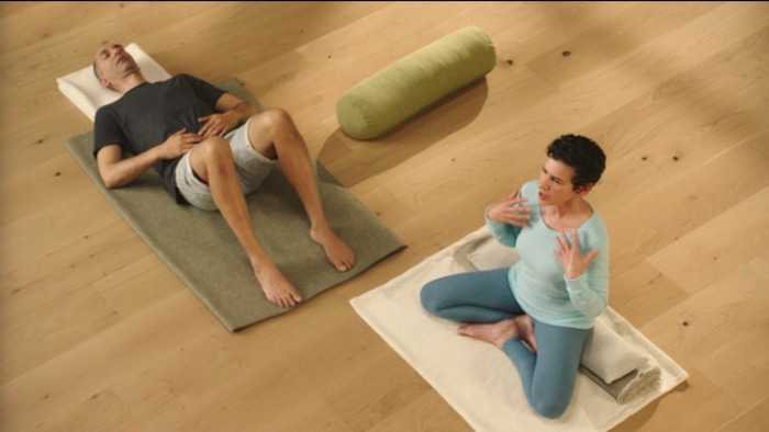 Donna Farhi teaching breath work in yoga