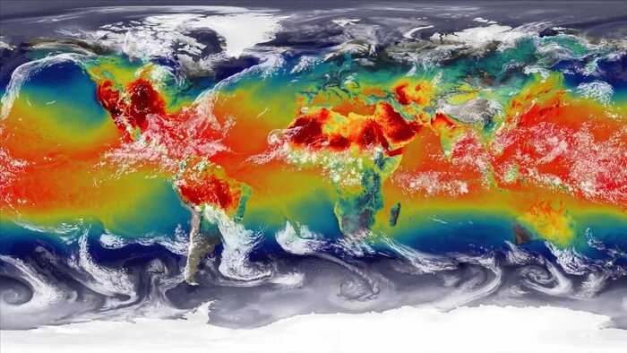 A map showing climate change impact