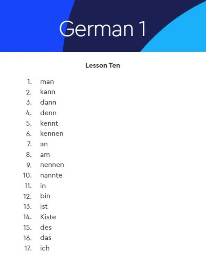 Pimsleur German lesson