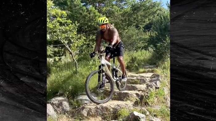 Lewis Hamilton mountain biking