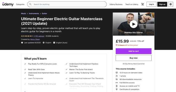 Udemy Ultimate beginner electric guitar