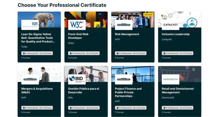 edX Professional Certificates