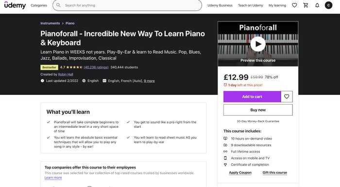 Udemy Pianoforall