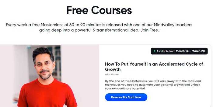 Mindvalley free Masterclasses