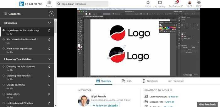 Logo design linkedIn Learning