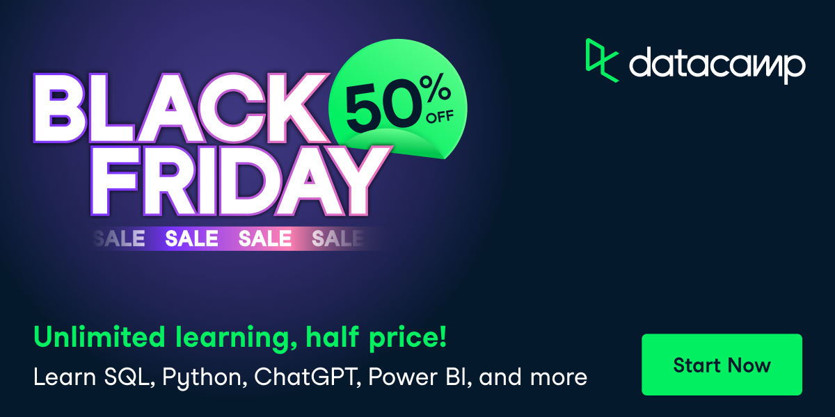 DataCamp Black Friday Sale - 50% Off