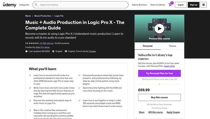 Udemy Music production course