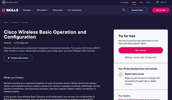 Cisco wireless Pluralsight best courses