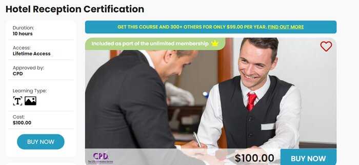 online hotel receptionist course