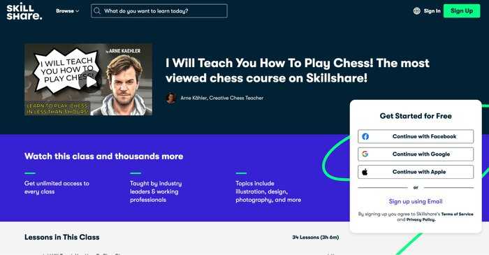 Skillshare teach you chess