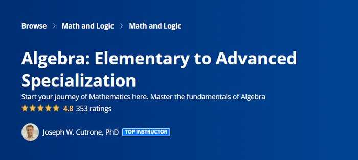 Coursera algebra course