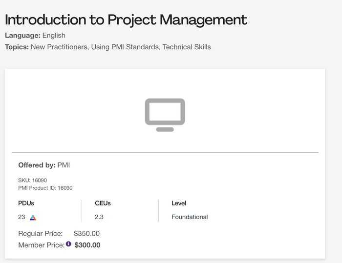 PMI Project Management course