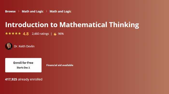 Coursera Maths intro course