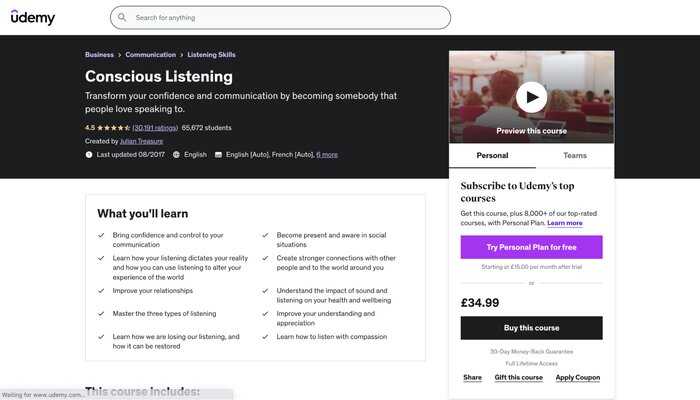 Confidence Conscious Listening Udemy