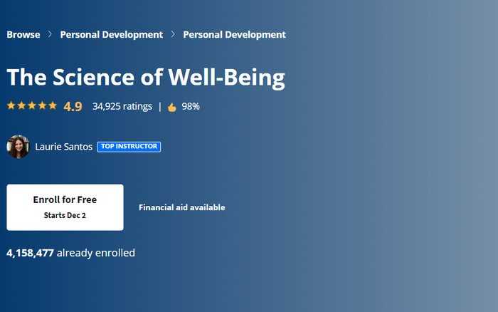 coursera well being course