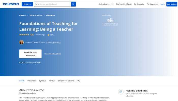 Coursera teaching and learning course