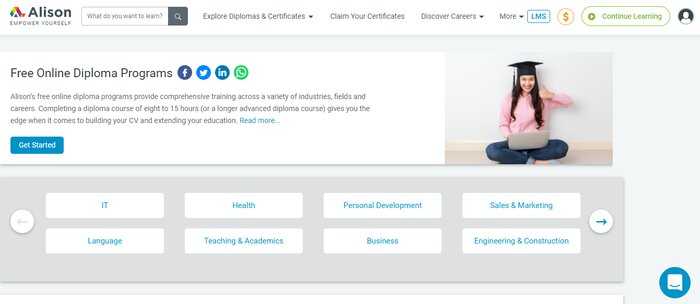 Alison Free Online Courses with Free Digital Certificates