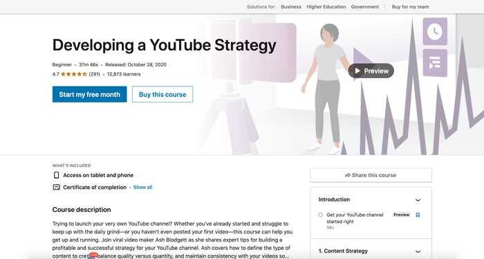 Developing a YouTube strategy LInkedIn Learning