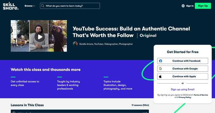 YouTube success Udemy course