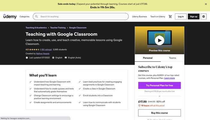 Teaching with google classroom