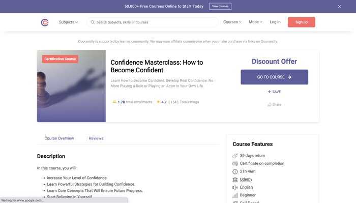 Udemy confidence masterclass