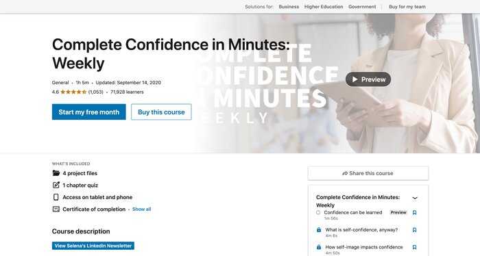 Confidence LinkedIn Learning