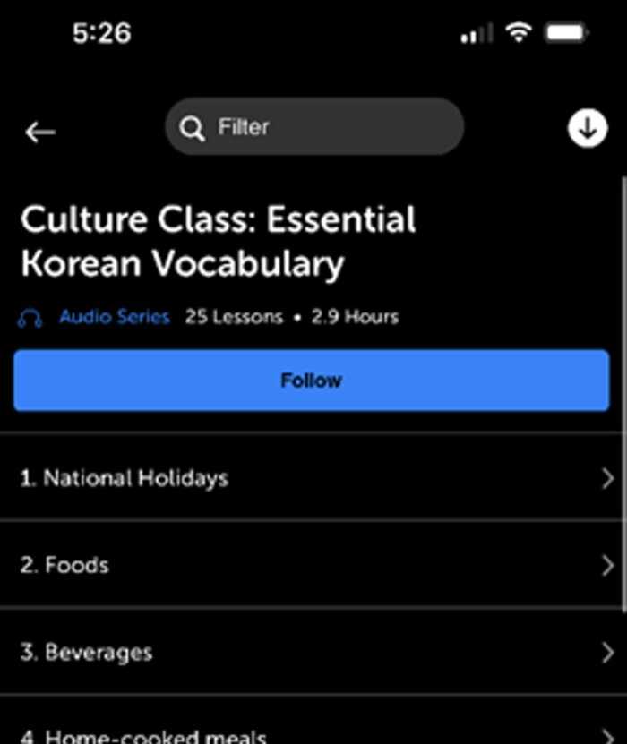 KoreanClass101 mobile screenshot